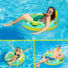 Load image into Gallery viewer, Inflatable Lounger Pool Float with Rubber Handle and Drink Holder