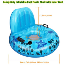 Load image into Gallery viewer, Inflatable Lounger Pool Float with Rubber Handle and Drink Holder
