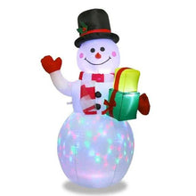 Load image into Gallery viewer, Inflatable Santa Claus and Snowman Night Light Figure