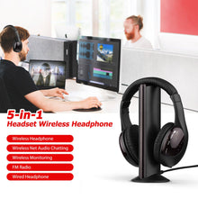 Load image into Gallery viewer, MH2001 Wireless Headphones 5-in-1 Functionality with FM Radio & TV Support On-Ear