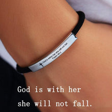 将图片加载到图库查看器,Inspirational Unisex Stainless Steel Pendant Adjustable Bracelet For Men Rope And Steel Bracelet Bangle Women Men Bracelet Motivational Birthday Bangle Friendship Jewelry