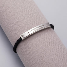 将图片加载到图库查看器,Inspirational Unisex Stainless Steel Pendant Adjustable Bracelet For Men Rope And Steel Bracelet Bangle Women Men Bracelet Motivational Birthday Bangle Friendship Jewelry
