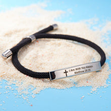 将图片加载到图库查看器,Inspirational Unisex Stainless Steel Pendant Adjustable Bracelet For Men Rope And Steel Bracelet Bangle Women Men Bracelet Motivational Birthday Bangle Friendship Jewelry