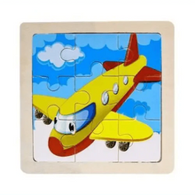 Load image into Gallery viewer, Intelligence Kids Toy Wooden 3D Puzzle Tangram for Children Baby Cartoon Animal , Traffic Puzzles Educational Learning Toys