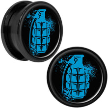Load image into Gallery viewer, Blue Grenade Black Anodized Screw Fit Plug Set 20mm