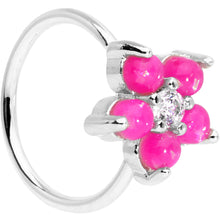 Load image into Gallery viewer, 20G 5/16 Clear CZ Pink Faux Opal Flower Circular Ring