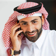 Load image into Gallery viewer, Islamic Men Traditional Costumes Men Plaid Hat Head Scarf Turban Muslim Hijabs Ramadan Pray Caps Unisex Scarves Tassel Desert Arab Keffiyeh Shawl Scarf Military Shemagh Tactical Desert Keffiyeh Head Neck Scarf Arab Wrap with Tassel