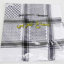 Load image into Gallery viewer, Islamic Men Traditional Costumes Men Plaid Hat Head Scarf Turban Muslim Hijabs Ramadan Pray Caps Unisex Scarves Tassel Desert Arab Keffiyeh Shawl Scarf Military Shemagh Tactical Desert Keffiyeh Head Neck Scarf Arab Wrap with Tassel