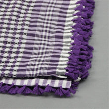 Load image into Gallery viewer, Islamic Men Traditional Costumes Men Plaid Hat Head Scarf Turban Muslim Hijabs Ramadan Pray Caps Unisex Scarves Tassel Desert Arab Keffiyeh Shawl Scarf Military Shemagh Tactical Desert Keffiyeh Head Neck Scarf Arab Wrap with Tassel