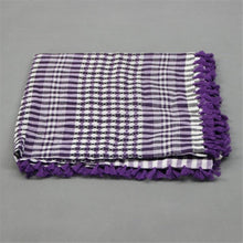 Load image into Gallery viewer, Islamic Men Traditional Costumes Men Plaid Hat Head Scarf Turban Muslim Hijabs Ramadan Pray Caps Unisex Scarves Tassel Desert Arab Keffiyeh Shawl Scarf Military Shemagh Tactical Desert Keffiyeh Head Neck Scarf Arab Wrap with Tassel
