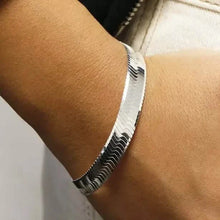 Load image into Gallery viewer, Italian Solid Sterling Silver 7MM Herringbone Bracelet