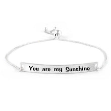 Load image into Gallery viewer, Italian Sterling Silver Adjustable "You Are My Sunshine" Bracelet