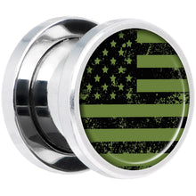 Load image into Gallery viewer, Green American Flag Steel Screw Fit Plug Set 5mm to 20mm