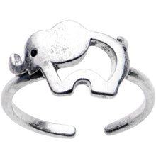 将图片加载到图库查看器,Silver Plated Friendly Elephant Toe Ring
