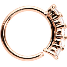 Load image into Gallery viewer, 16G 5/16 Clear CZ Rose Gold IP Quintet Seamless Circular Ring
