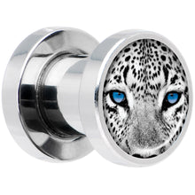 Load image into Gallery viewer, Black White Leopard Eyes Steel Screw Fit Plug Set 2G