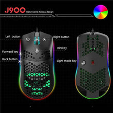 将图片加载到图库查看器,J900 Honeycomb Hollow Wired Gaming Mouse