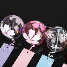 Load image into Gallery viewer, Japan Style Hand-paint Sakura Glass Wind Chimes Creative Gifts Painted Window & Door Hanging Bells Decorations Hanging Wind Chime Pendant Label Chimes Wind Bells Gift For Mom Home