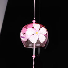 Load image into Gallery viewer, Japan Style Hand-paint Sakura Glass Wind Chimes Creative Gifts Painted Window & Door Hanging Bells Decorations Hanging Wind Chime Pendant Label Chimes Wind Bells Gift For Mom Home