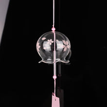 Load image into Gallery viewer, Japan Style Hand-paint Sakura Glass Wind Chimes Creative Gifts Painted Window & Door Hanging Bells Decorations Hanging Wind Chime Pendant Label Chimes Wind Bells Gift For Mom Home