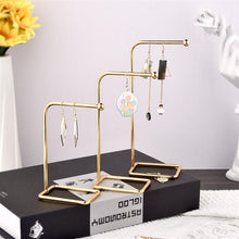Load image into Gallery viewer, Jewelry Display Holder Metal Earring Storage Rack Jewelry Organizer Holder Earring Necklace Pendants Organizer Display Stand Jewelry Stand Display Necklace Holder Plated Metal Tabletop Jewelry Organizer
