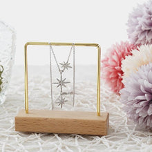 Load image into Gallery viewer, Jewelry Organizer Wooden Rack Bracelet Earring Holder Display Decoration Stand Earring Support Display Decoration Rack Small Jewelry Display Holder T-Shaped Iron Fashion Home Bracelet Pendant Jewelry Storage Shelf Stand for Woman Girls