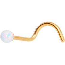 Load image into Gallery viewer, White 2.5mm Synthetic Opal Ball Anodized Left Nose Screw 4 Pack Set