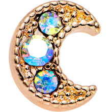 将图片加载到图库查看器,Auora Gem Rose Gold Tone Crescent Moon Cartilage Tragus Earring