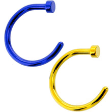 Load image into Gallery viewer, 18G 5/16 Pack Set of 5 Assorted Stainless Steel Nose Hoop Rings