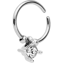 将图片加载到图库查看器,18G Silver Tone Clear Gem Drop Annealed Seamless Circular Ring