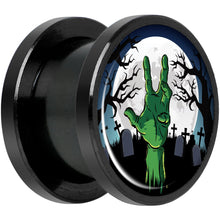 将图片加载到图库查看器,Cemetery Zombie Hand Halloween Black Anodized Plug Set 1/2