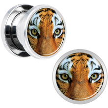 Load image into Gallery viewer, Full Color Tiger Eyes Steel Screw Fit Plug Set 00G