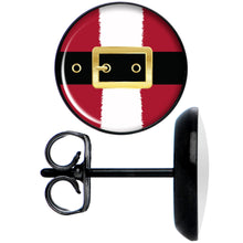 Load image into Gallery viewer, Christmas Santa Suit Black Stud Earrings