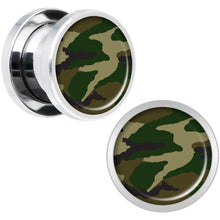 Load image into Gallery viewer, Woodland Camo Print Steel Screw Fit Plug Set 00G