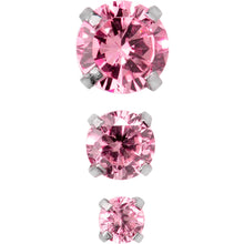 将图片加载到图库查看器,18G 1/4 Pink CZ Gem Tragus Cartilage Earring 3 Pack Set