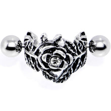 Load image into Gallery viewer, 16G 1/2 Clear Gem Floral Wreath Cuff Cartilage Earring