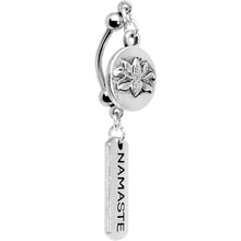 将图片加载到图库查看器,Handcrafted Namaste Lotus Flower Double Mount Dangle Belly Ring