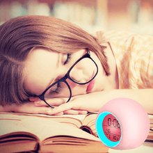 将图片加载到图库查看器,Kids Digital Alarm Clock 7 Color Night Light Snooze Temperature Detect Children Sleep Bedside Color Night Light Snooze Temperature Detect for Toddler Children Boys and Girls Students to Wake up at Bedroom Bedside Cute Wake Up Timer Alarm Clock