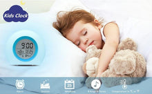 将图片加载到图库查看器,Kids Digital Alarm Clock 7 Color Night Light Snooze Temperature Detect Children Sleep Bedside Color Night Light Snooze Temperature Detect for Toddler Children Boys and Girls Students to Wake up at Bedroom Bedside Cute Wake Up Timer Alarm Clock