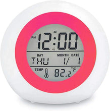 将图片加载到图库查看器,Kids Digital Alarm Clock 7 Color Night Light Snooze Temperature Detect Children Sleep Bedside Color Night Light Snooze Temperature Detect for Toddler Children Boys and Girls Students to Wake up at Bedroom Bedside Cute Wake Up Timer Alarm Clock
