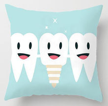 Load image into Gallery viewer, Kids Funny White Teeth Pillow Cover Cartoon Fairies Clean The Tooth Care Treatmen Toothbrush Character Cleaning Velvet Fabric Cushion Cover Decorative Square Cushion Cover Standard Pillow Cases For Home Sofa Bedroom Livingroom 45x45cm