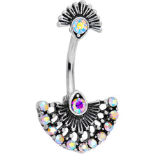 将图片加载到图库查看器,Aurora Gem Japanese Fan Double Mount Belly Ring