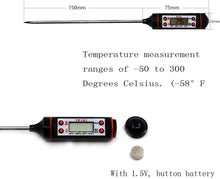 Load image into Gallery viewer, Kitchen Digital BBQ Food Thermometer Meat Cake Candy Fry Grill Dinning Household Meat Thermometer Digital Instant Read Food Meat Thermometer with Long Probe Cooking Thermometer for Kitchen BBQ Grill and Cooking Thermometer Oven Thermometer Tool