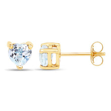 Load image into Gallery viewer, 0.70 Carat Genuine Blue Topaz 14K Yellow Gold Earrings