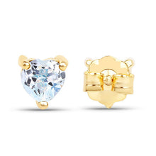 Load image into Gallery viewer, 0.70 Carat Genuine Blue Topaz 14K Yellow Gold Earrings
