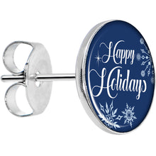 Load image into Gallery viewer, Happy Holidays Snowflake Stud Earrings