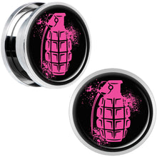 Load image into Gallery viewer, Pink Grenade Steel Screw Fit Plug Set 18mm