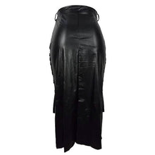 Load image into Gallery viewer, Knotted PU Leather Slit Skirt