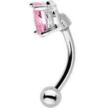 将图片加载到图库查看器,5/16 Pink CZ Gem Big Bling Curved Eyebrow Ring