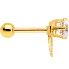 Load image into Gallery viewer, Clear CZ Gem Gold Tone IP Valentine Heart Cartilage Tragus Piercing
